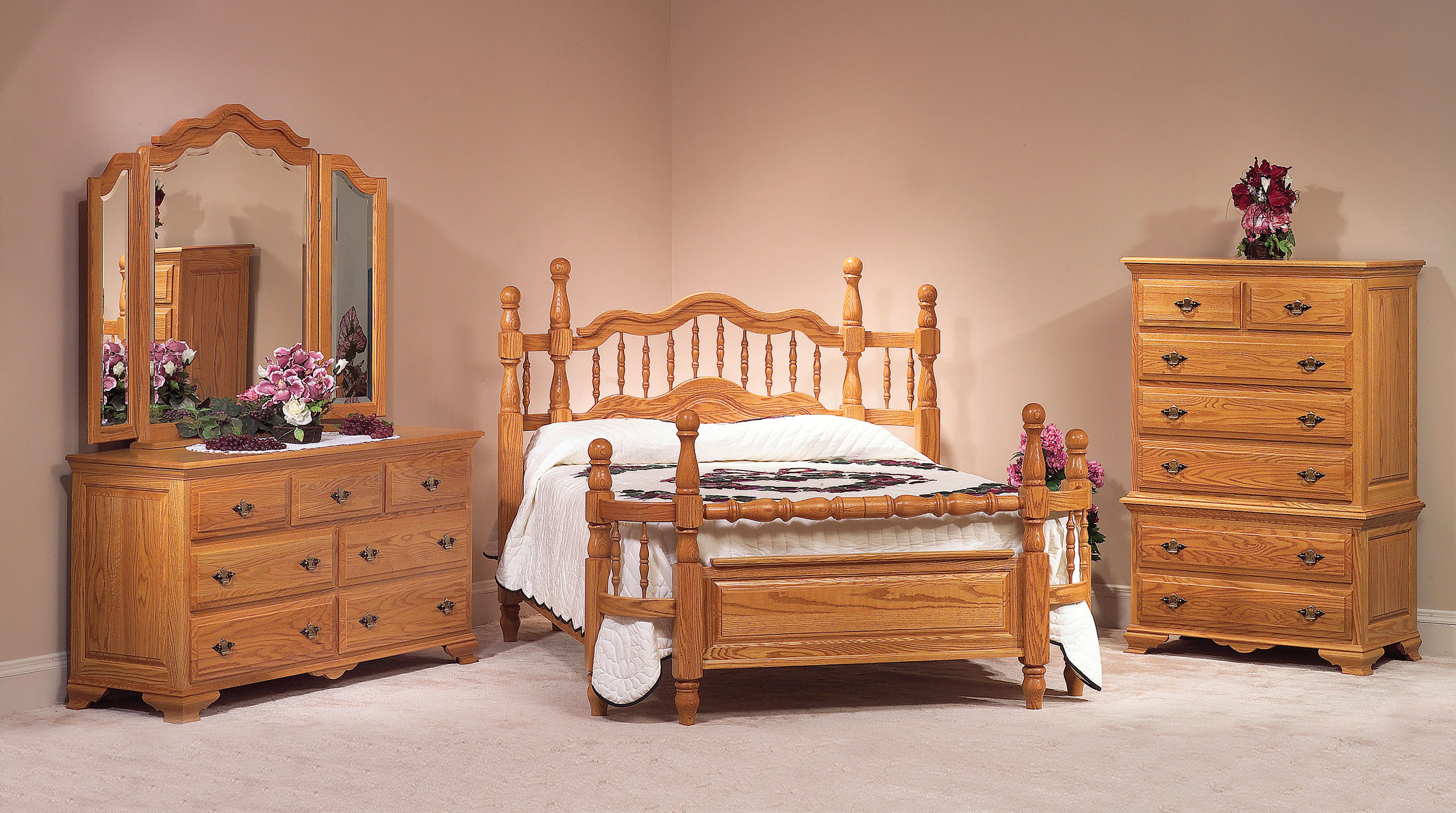 Handcrafted, solid wood Amish bedroom furniture collections.